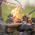 Scouts cooking s'mores